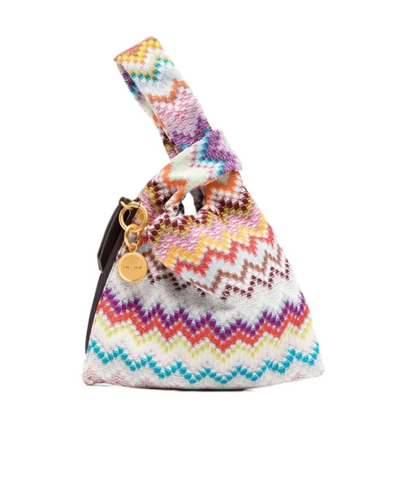 Raschel Zig Zag Handle Tote Bag