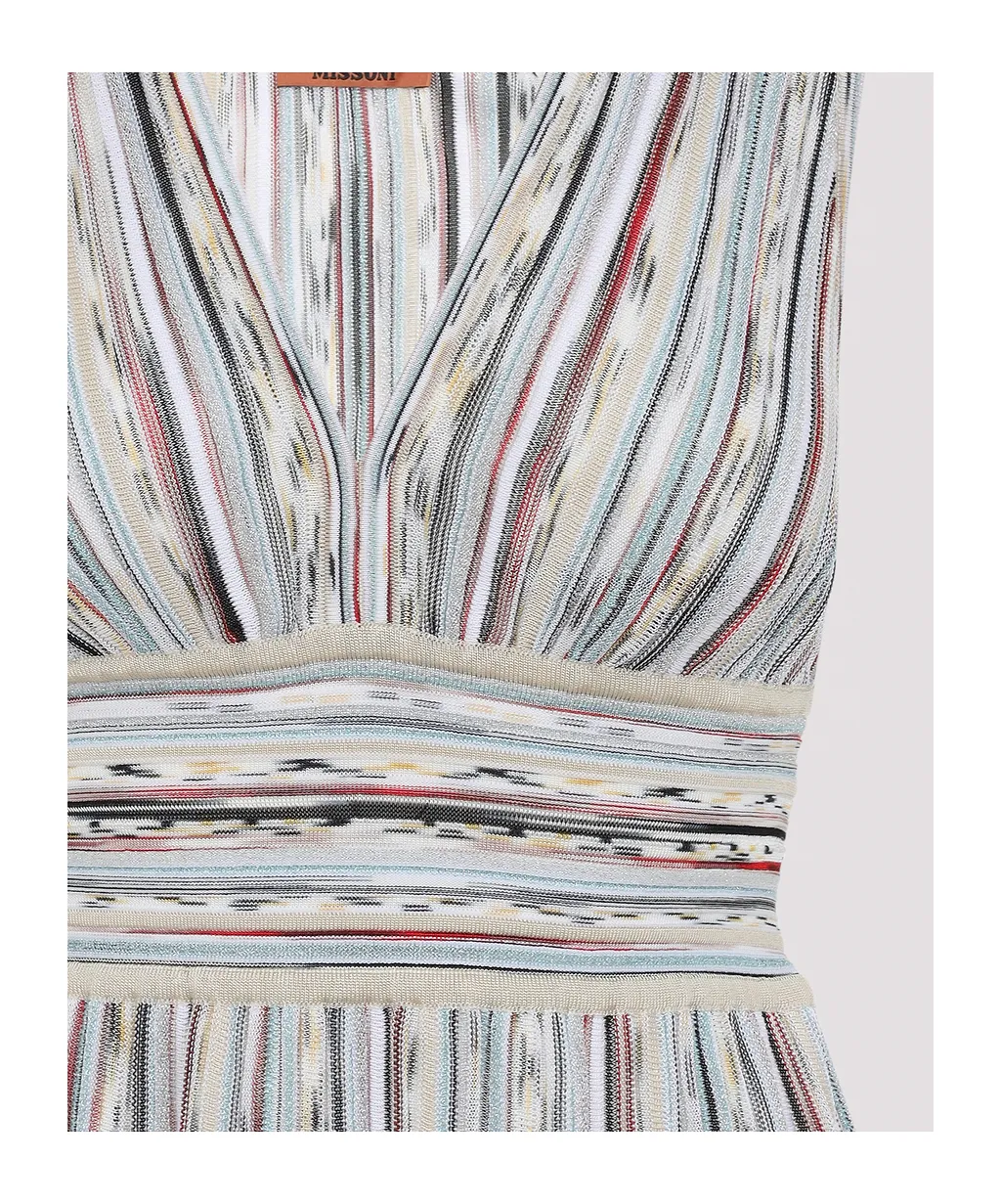 Missoni Sleeveless Flame-Effect Lamé Gown