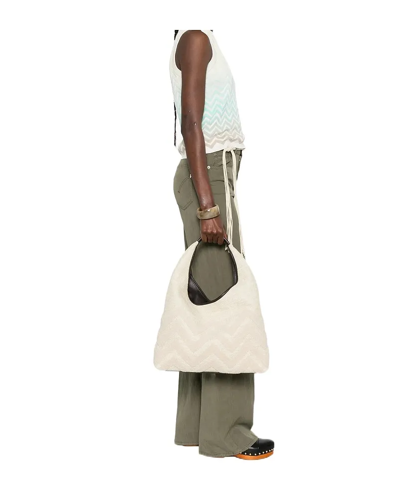 Zigzag-Pattern Tote Bag