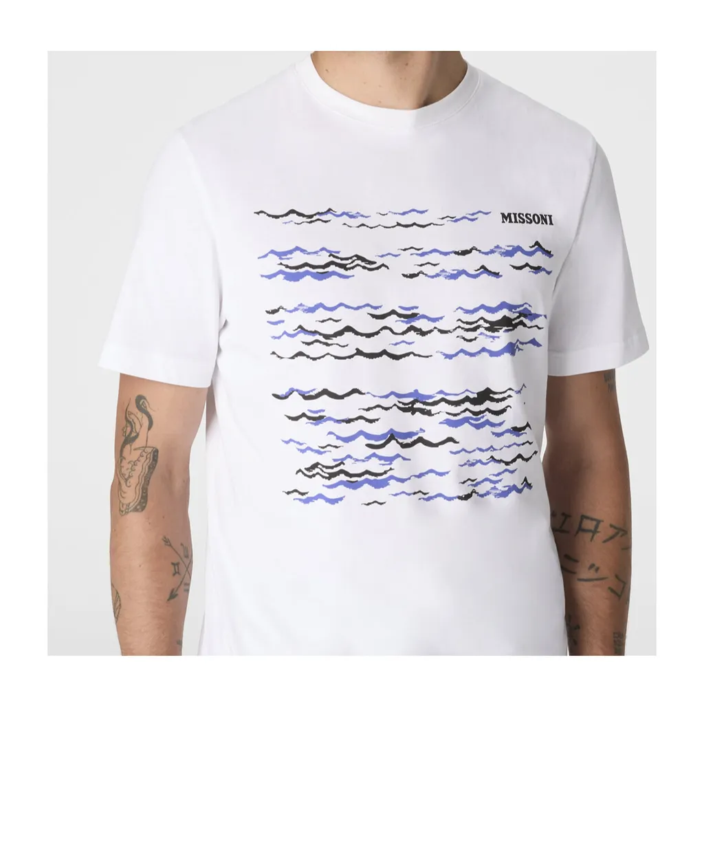 Wave-Print T-Shirt