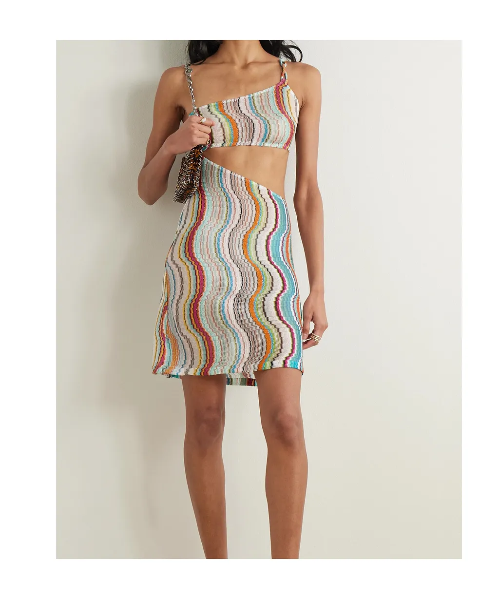Wave Lamé Midi Dress