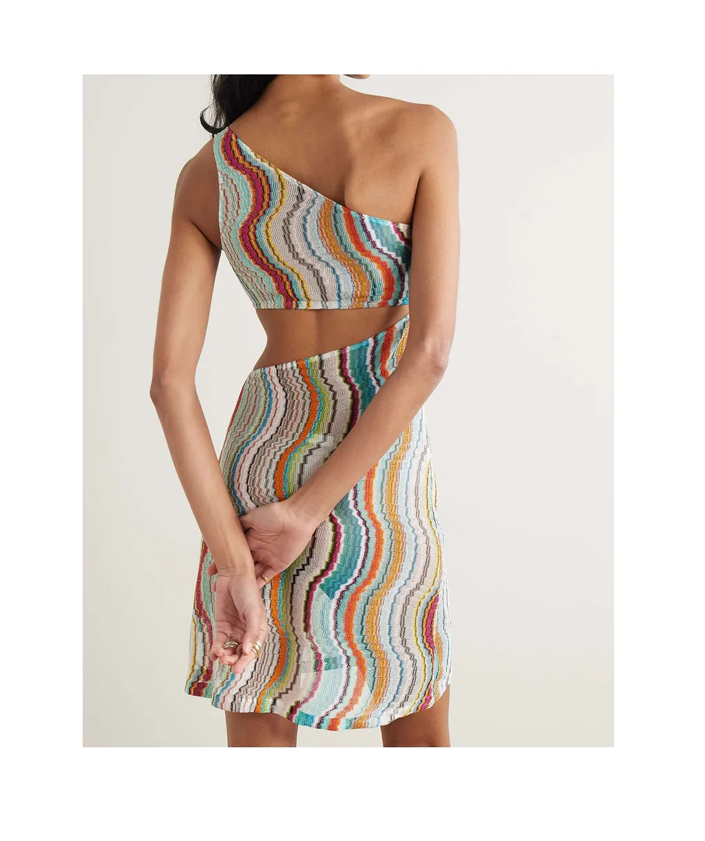 Wave Lamé Midi Dress