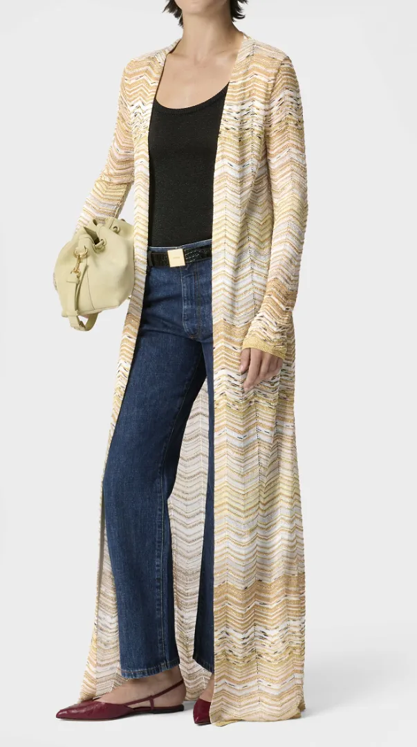 Missoni Long Chevron Knit Cardigan