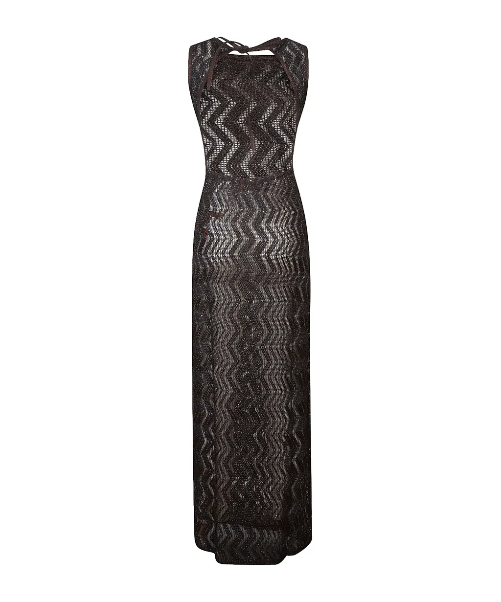 Zigzag-Pattern Maxi Dress