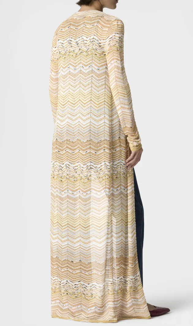 Missoni Long Chevron Knit Cardigan