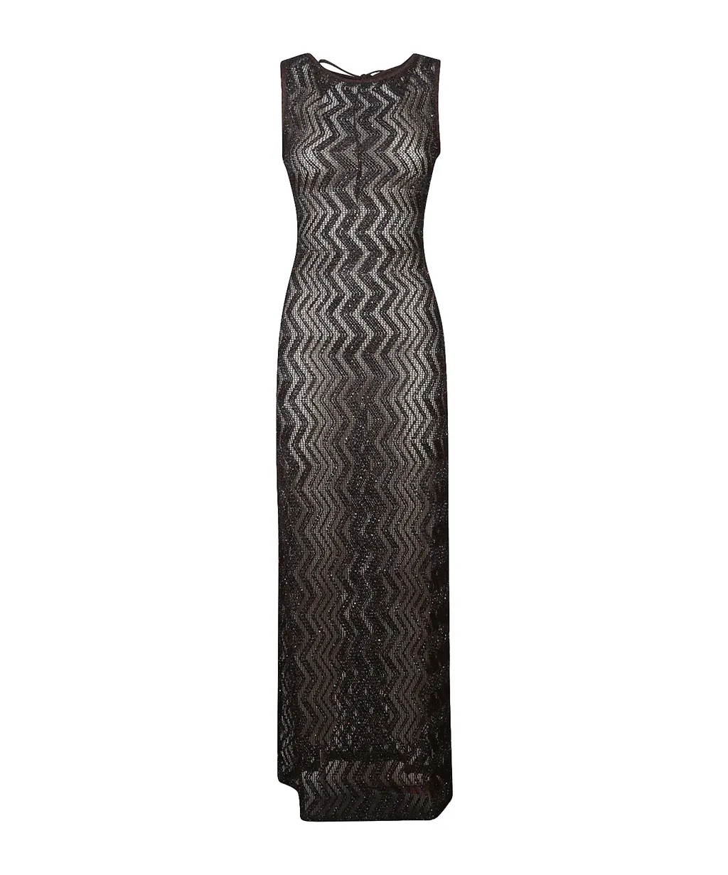 Zigzag-Pattern Maxi Dress