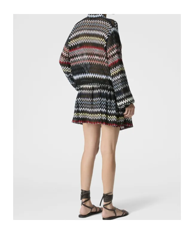 Chevron-Pattern Mini Dress