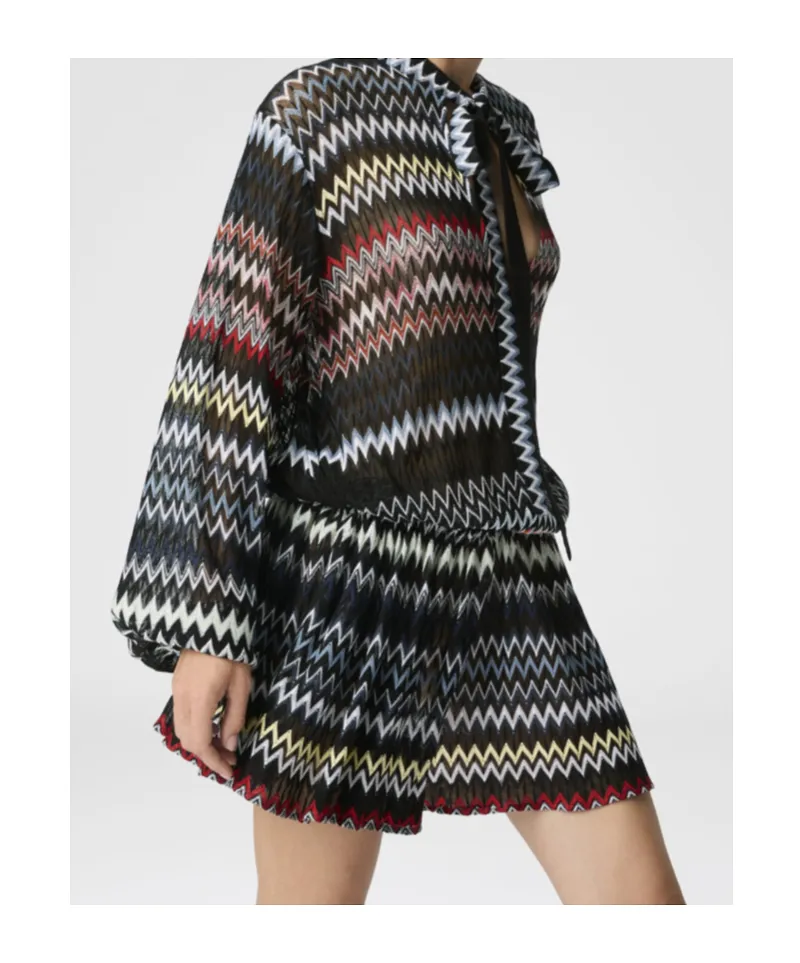 Chevron-Pattern Mini Dress