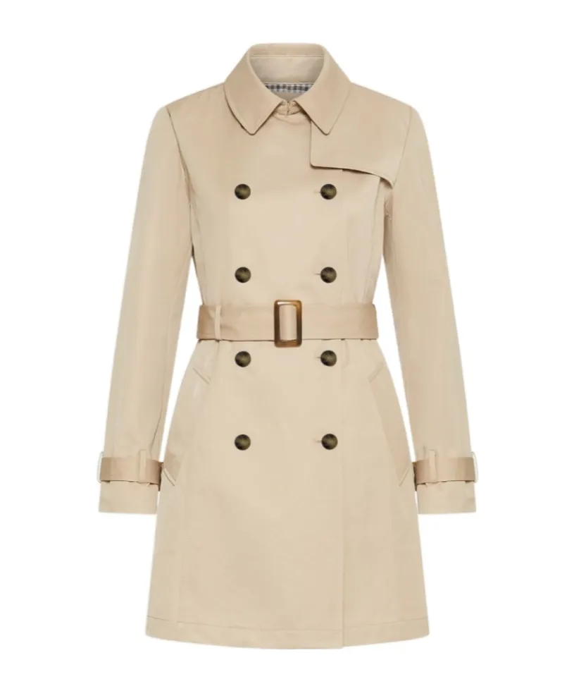 Double-Breasted Technical Cotton Trench Coat