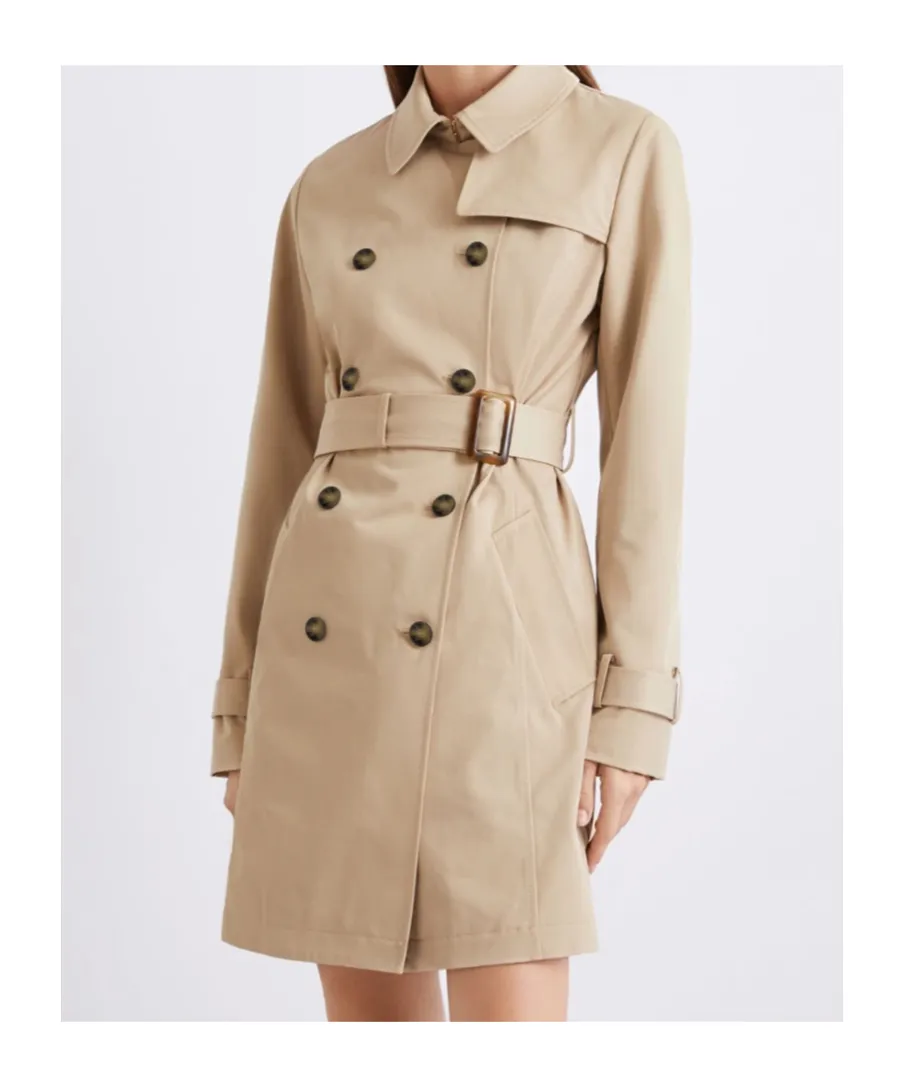 Double-Breasted Technical Cotton Trench Coat
