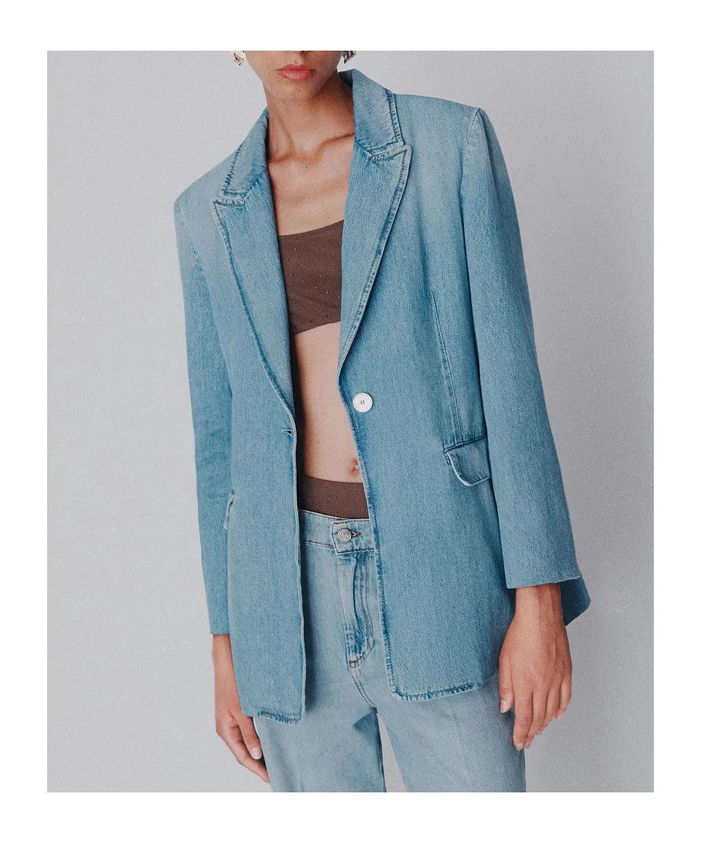 Light Denim Blazer - Blue Jeans