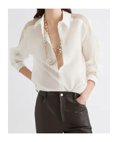 Lace-Inlay Shirt