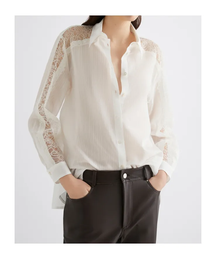 Lace-Inlay Shirt
