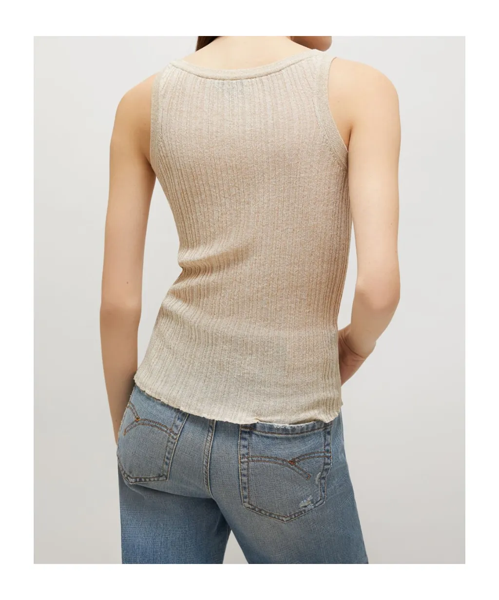 Lurex-Embellished Vest Top