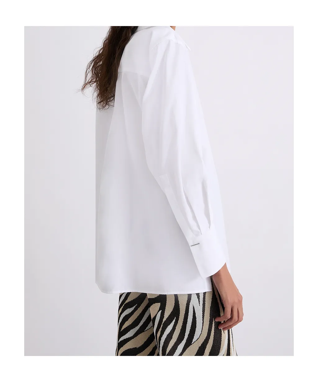 Neckerchief-Adorned Cotton Poplin Shirt - Optical White