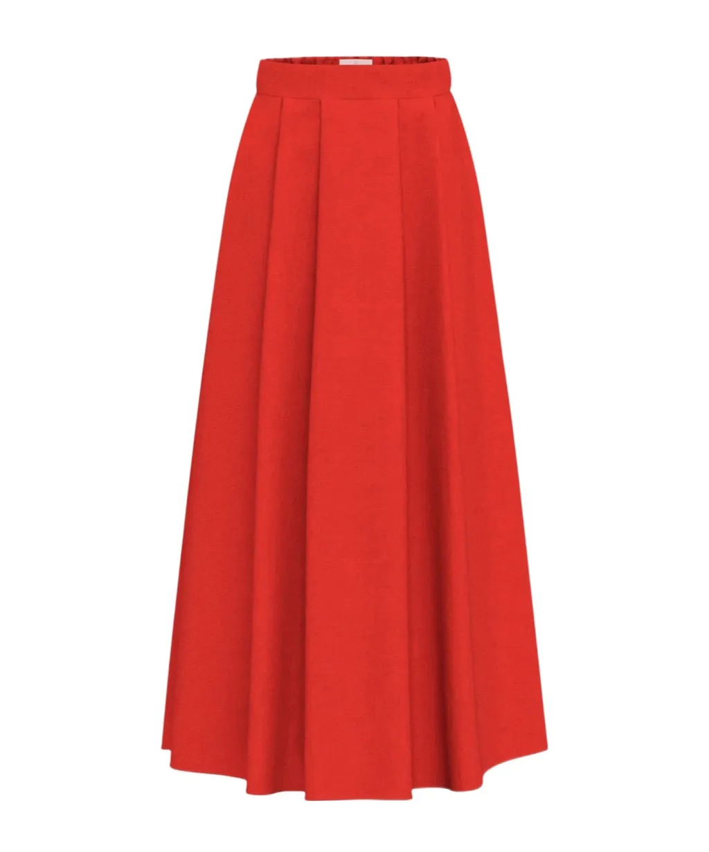 Pleated Linen Skirt