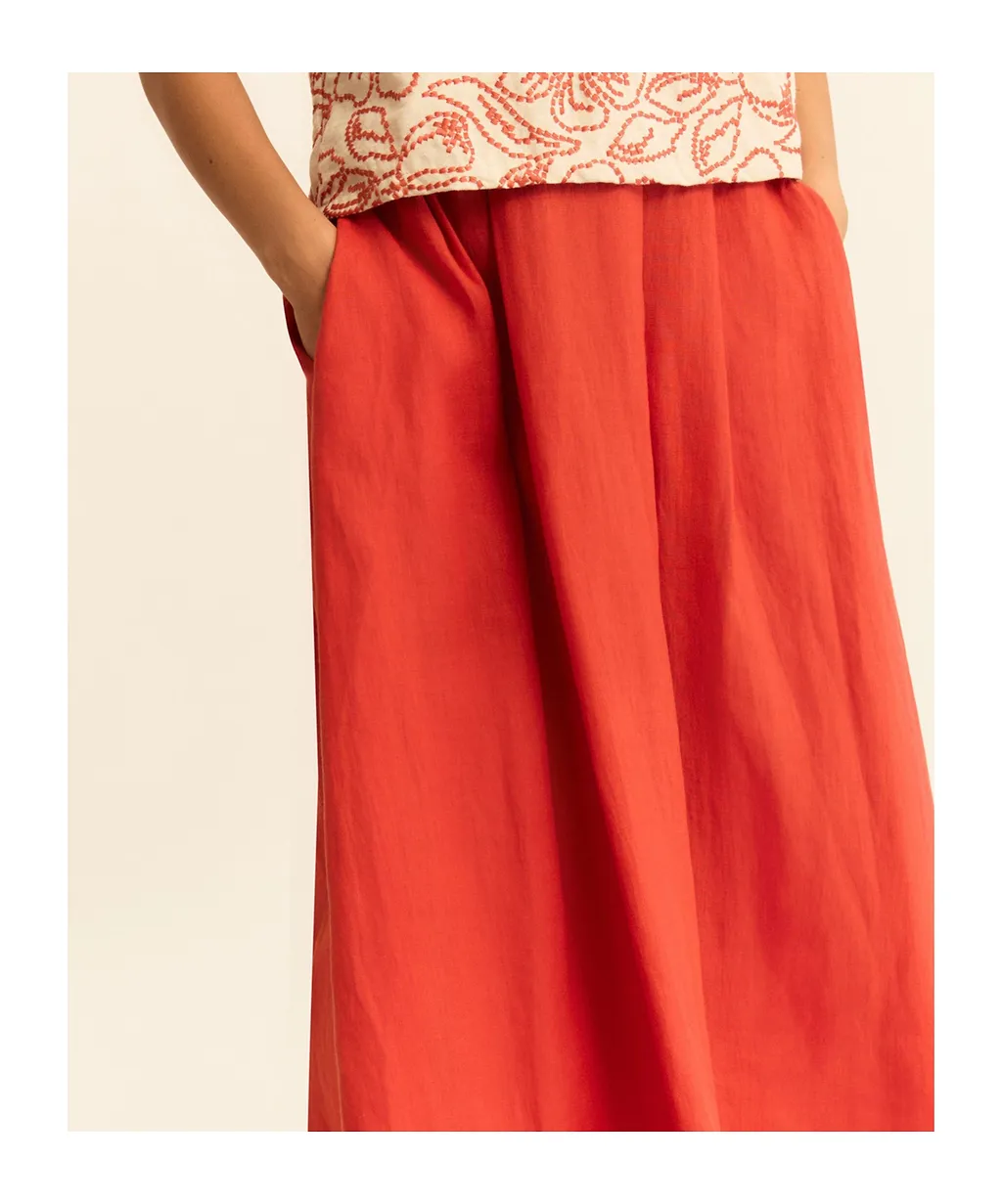 Pleated Linen Skirt
