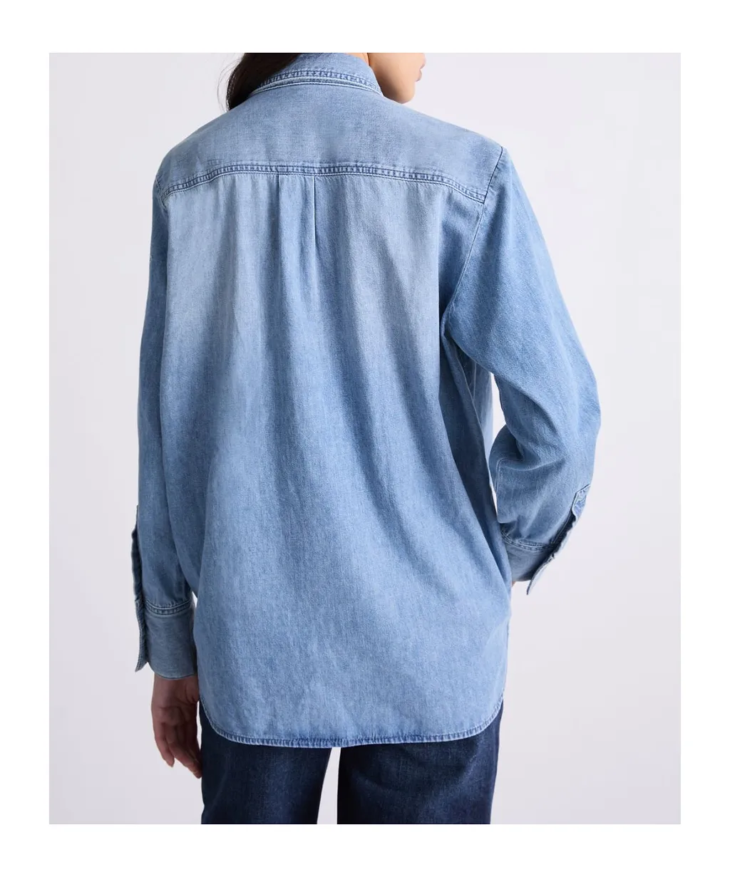 Ruched Denim Shirt