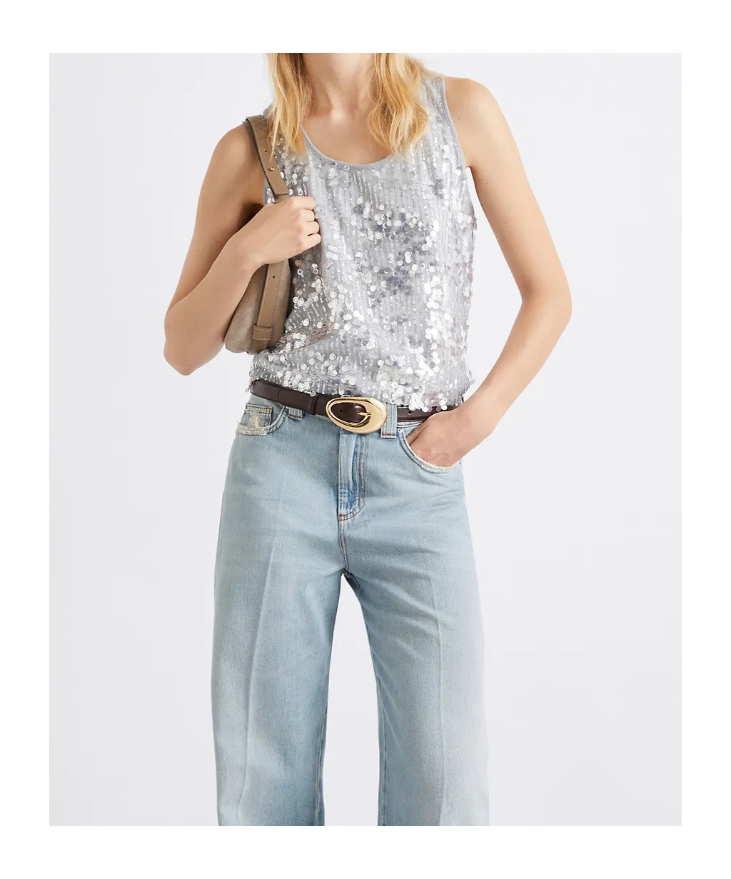 Sequin Top - Grey