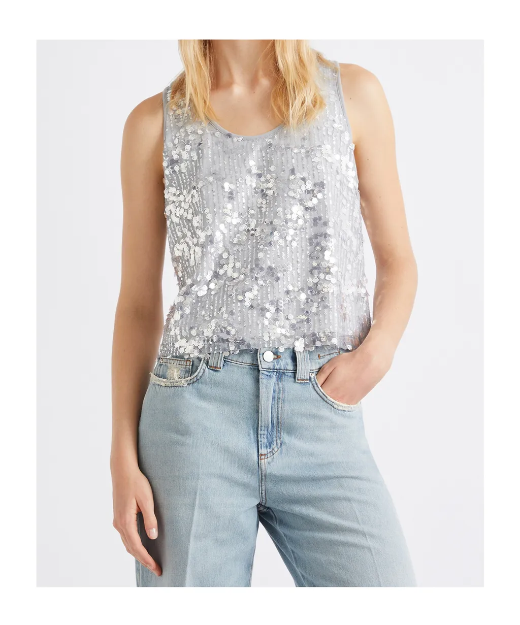 Sequin Top - Grey