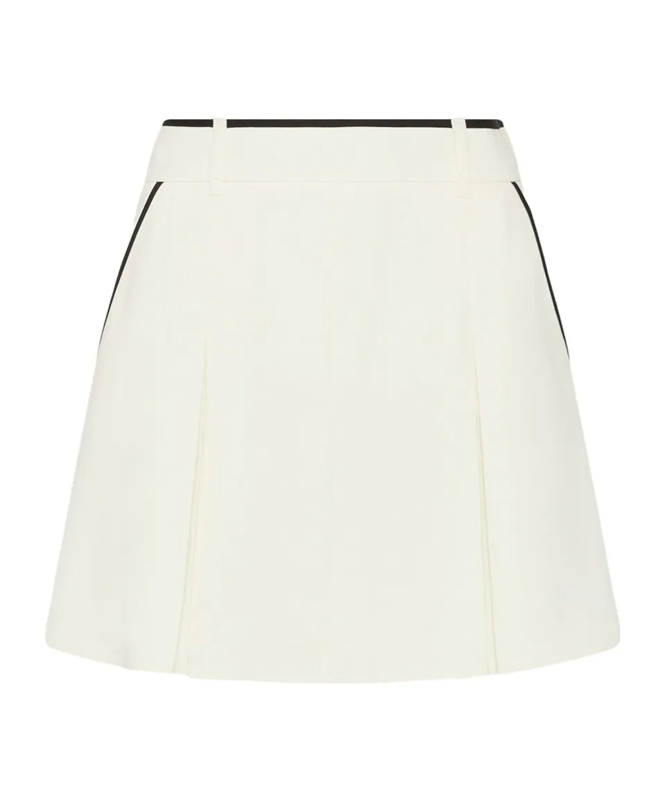 Short Pleated Skirt - Wool White