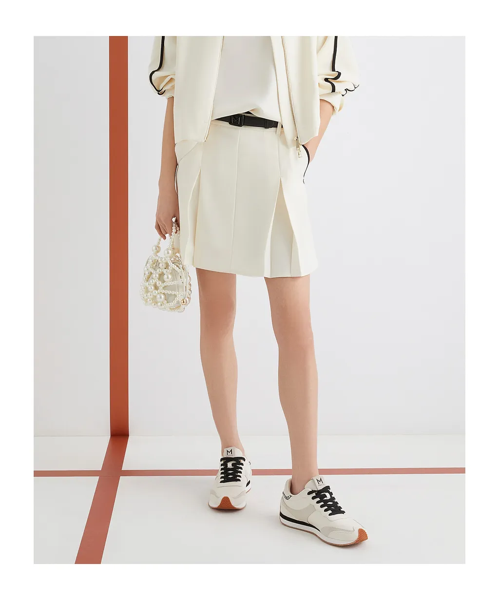 Short Pleated Skirt - Wool White