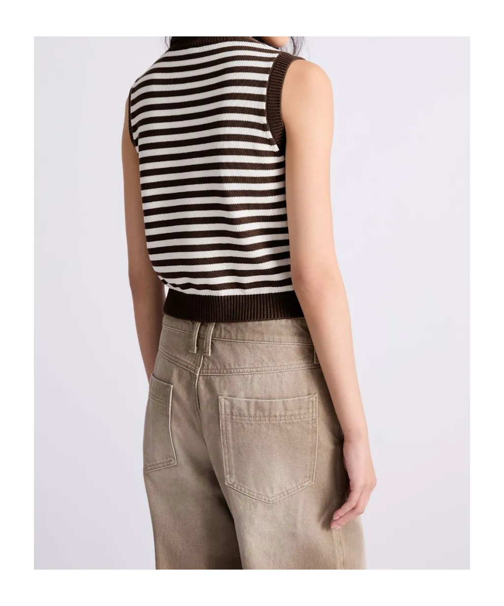 Sleeveless Cotton And Silk Top