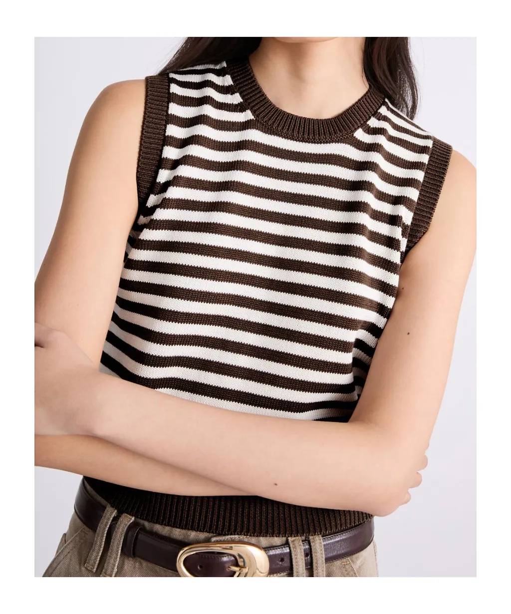 Sleeveless Cotton And Silk Top