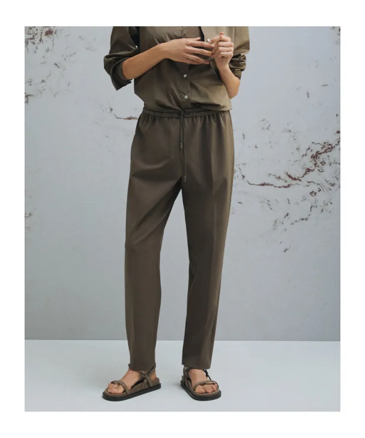 Slim Trousers - Brown