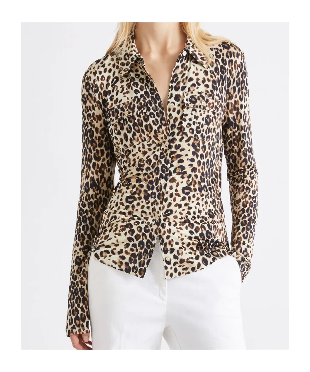 Slim-Fit Jersey Shirt - Beige