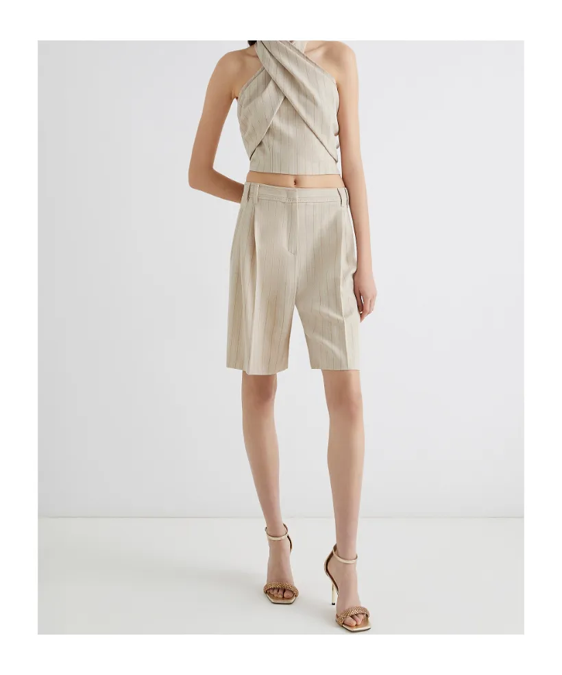 Stretch Canvas Bermuda Shorts