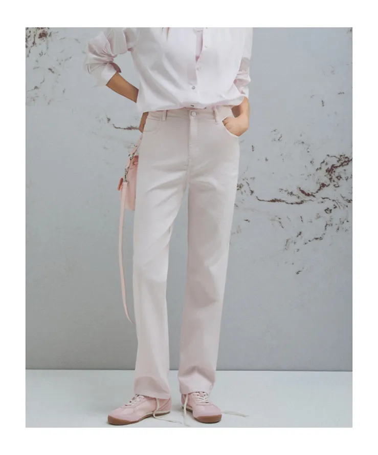 Stretch 5-Pocket Tomboy Trousers - Pink