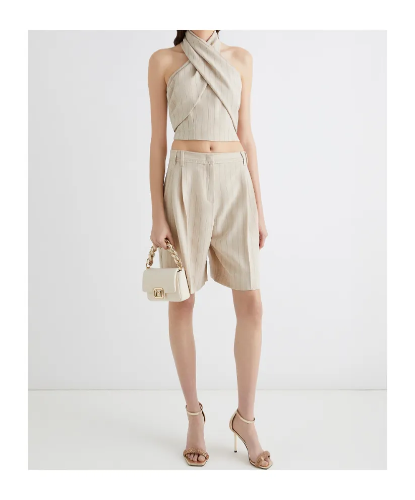 Stretch Canvas Bermuda Shorts