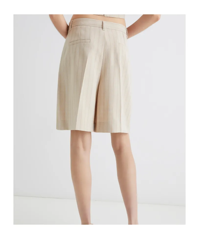 Stretch Canvas Bermuda Shorts