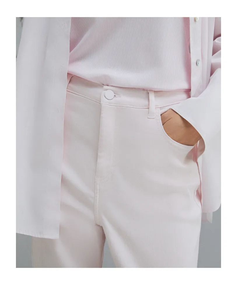 Stretch 5-Pocket Tomboy Trousers - Pink