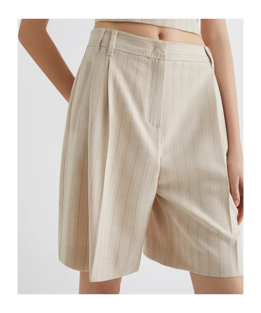 Stretch Canvas Bermuda Shorts
