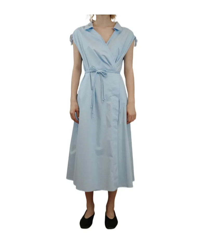 Stretch Poplin Dress With Openwork Details