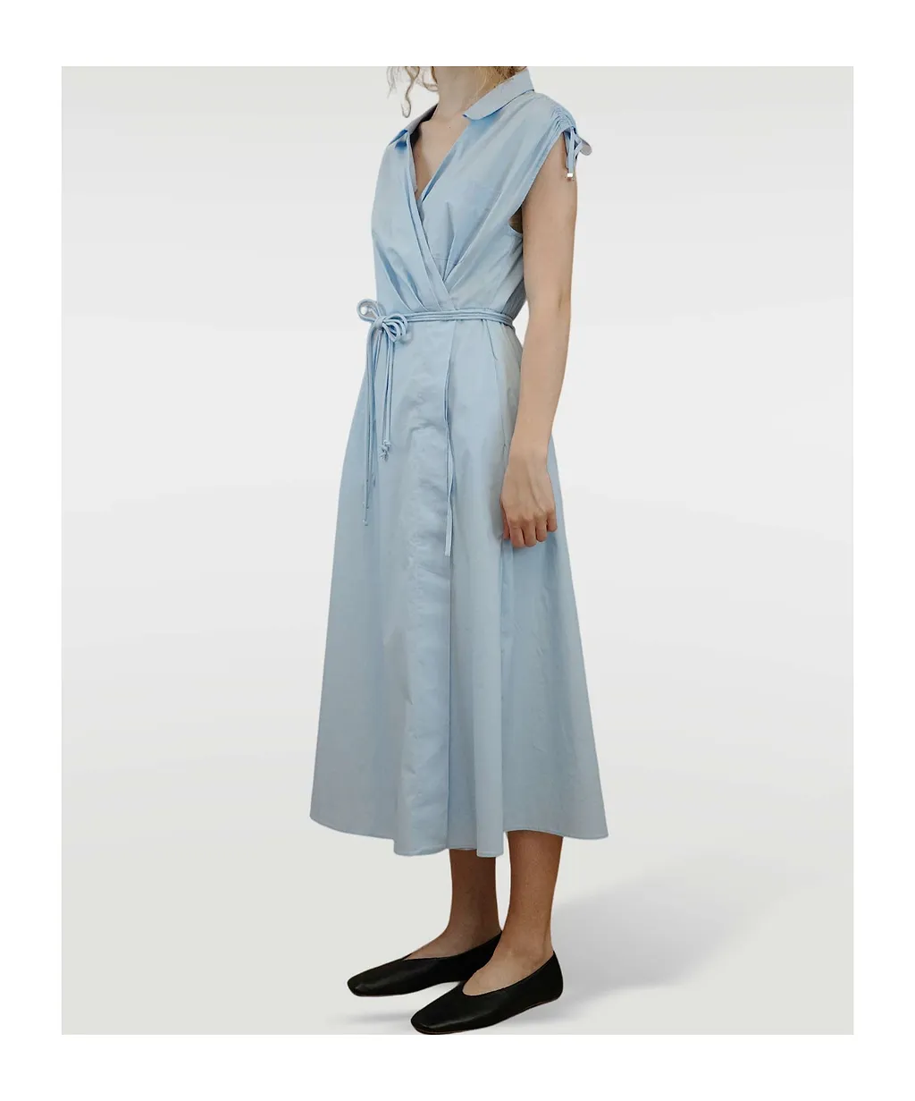 Stretch Poplin Dress With Openwork Details
