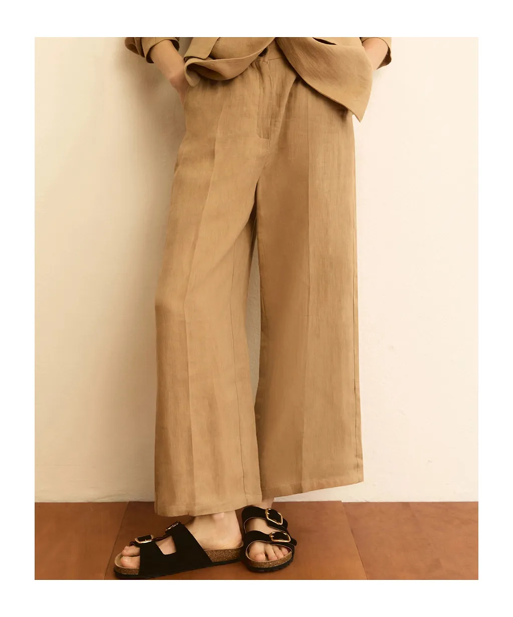 Straight Linen Trousers