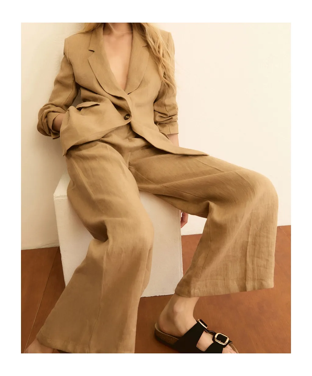 Straight Linen Trousers