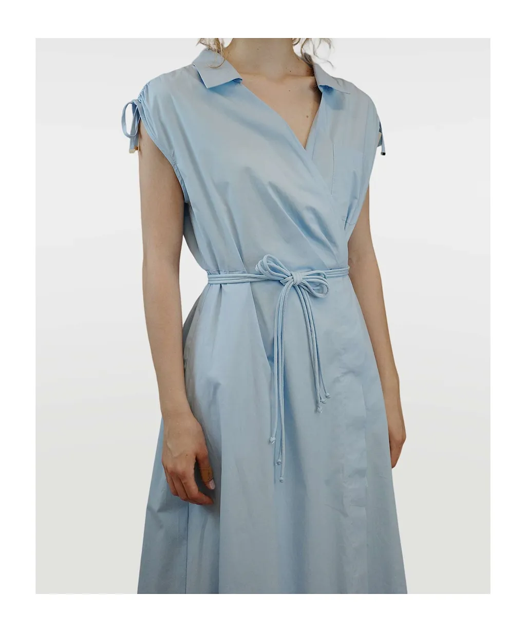 Stretch Poplin Dress With Openwork Details
