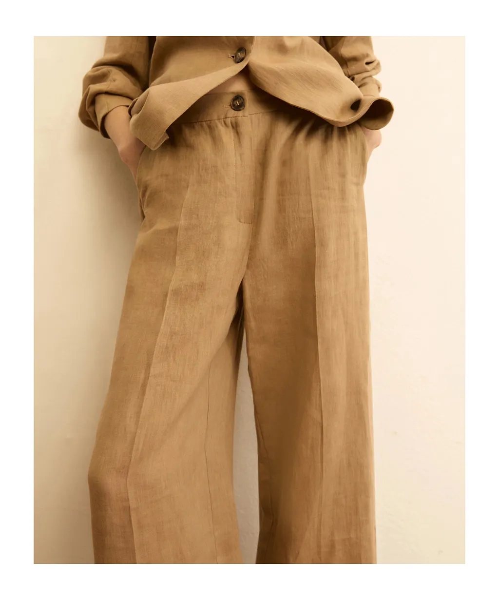 Straight Linen Trousers