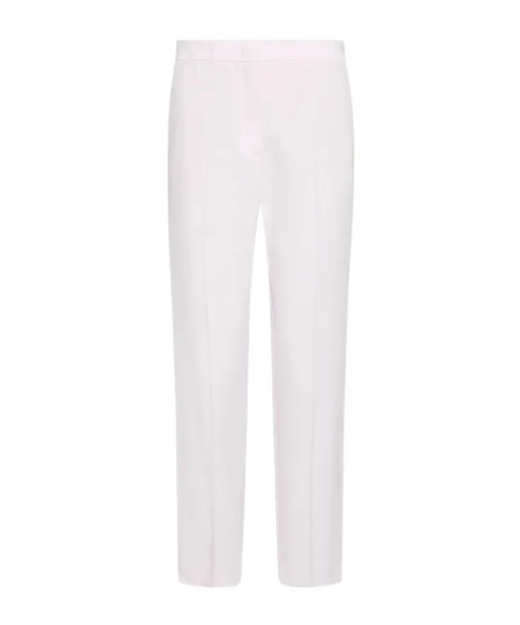Stretch Viscose And Linen Trousers - Pink