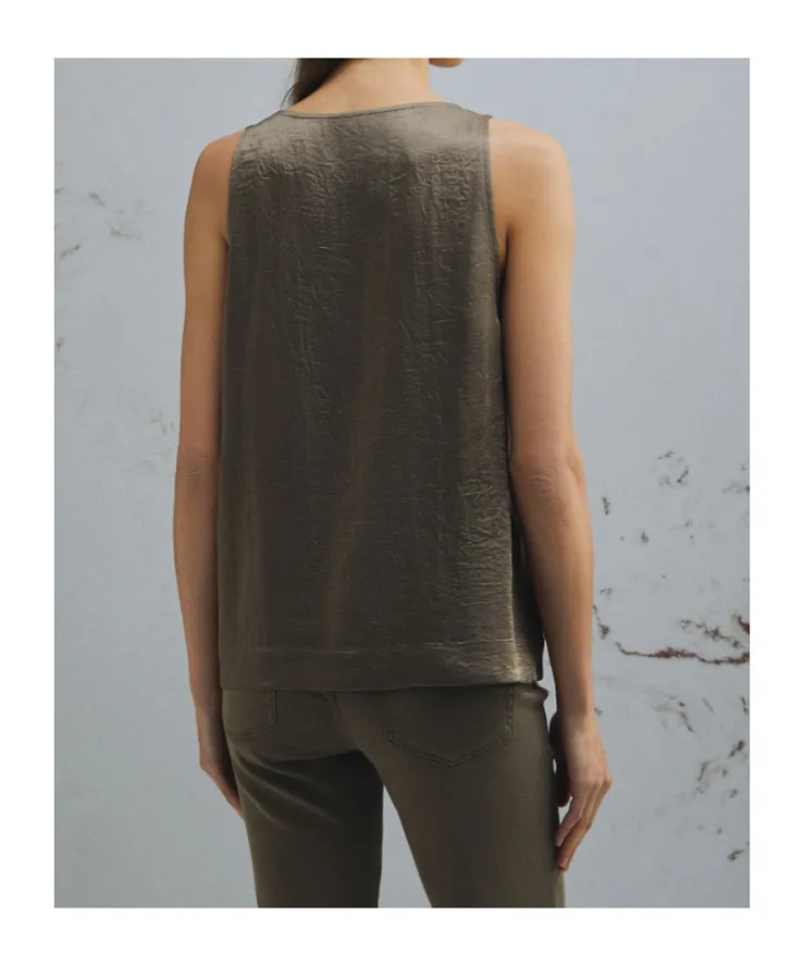 Top With Matching Flower - Brown