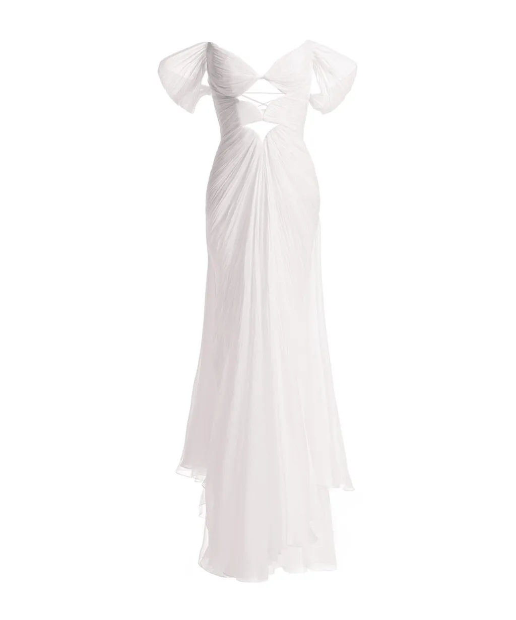 Hollowed-Out Tulle Long Dress