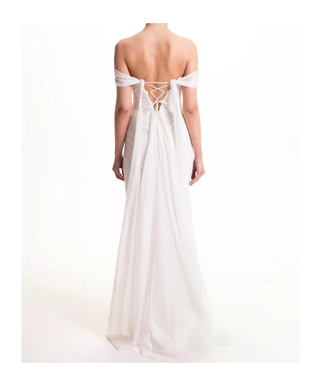 Hollowed-Out Tulle Long Dress