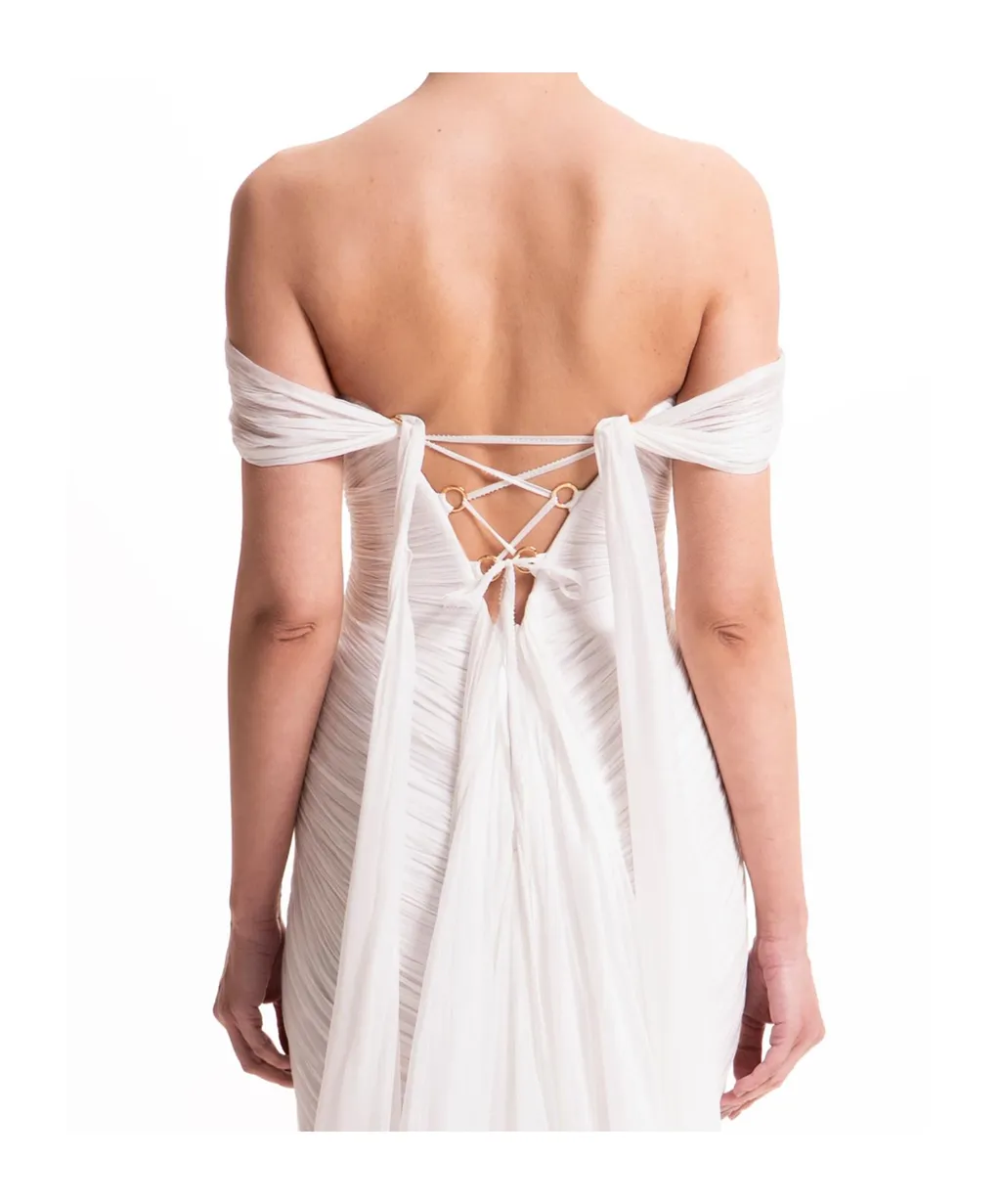 Hollowed-Out Tulle Long Dress