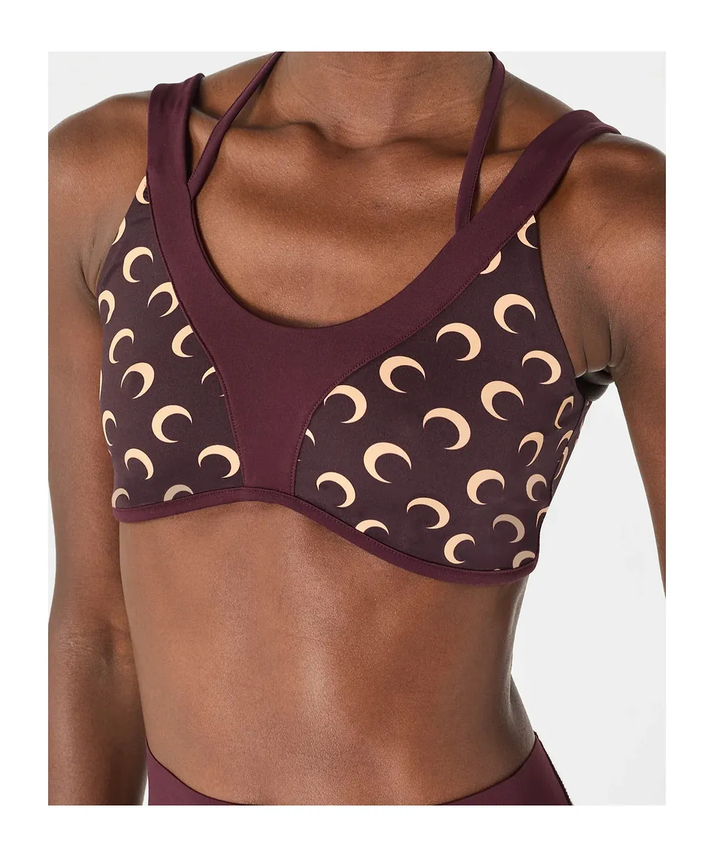 Marine Serre Athleisure Moon Printed Bra Top