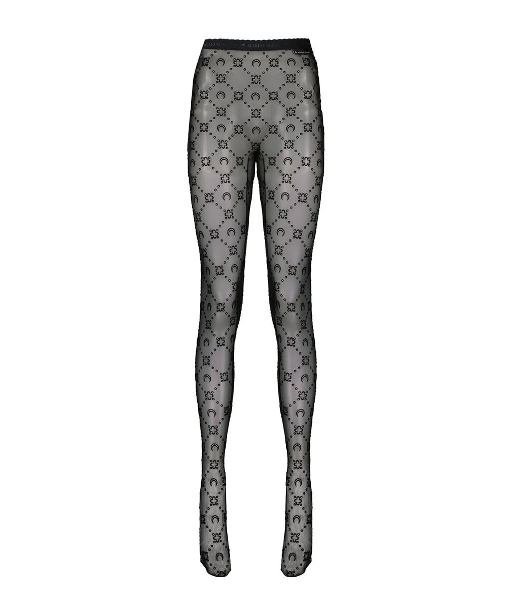 Marine Serre All-Over Moon Printed Tights