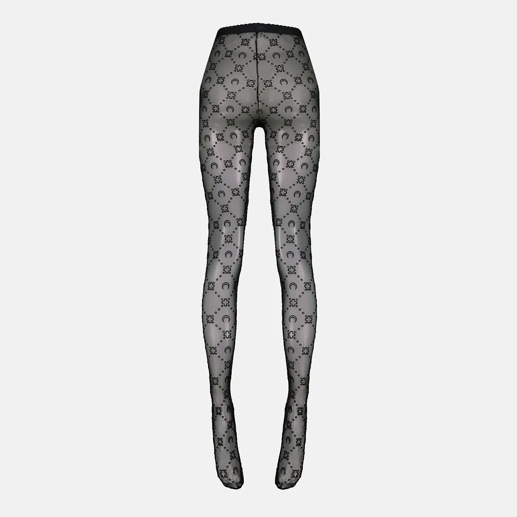 Marine Serre All-Over Moon Printed Tights